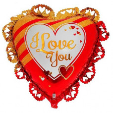 Шар сердце I Love you ажурное