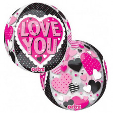 Шар фольгированный сфера Love you